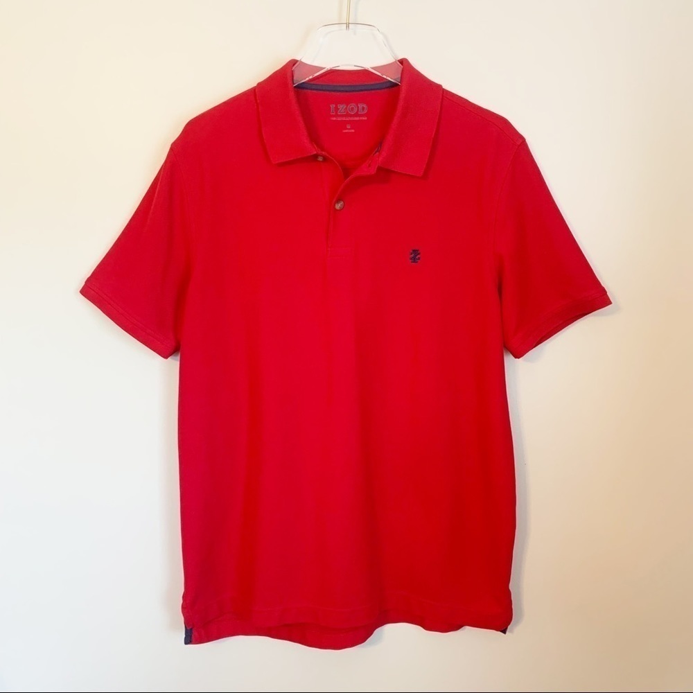 IZOD Medium Red Short Sleeve Polo Shirt